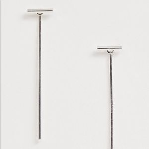 French Connection Silver Drop Bar Earring